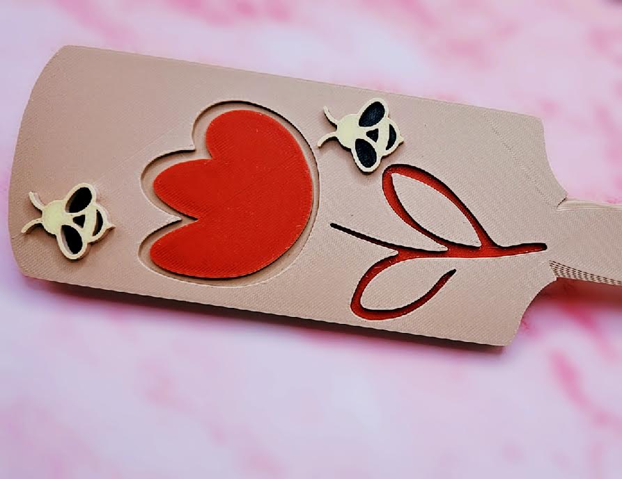 Yellow and black bee themed 3D printed paddle by Pleasure Print Studios