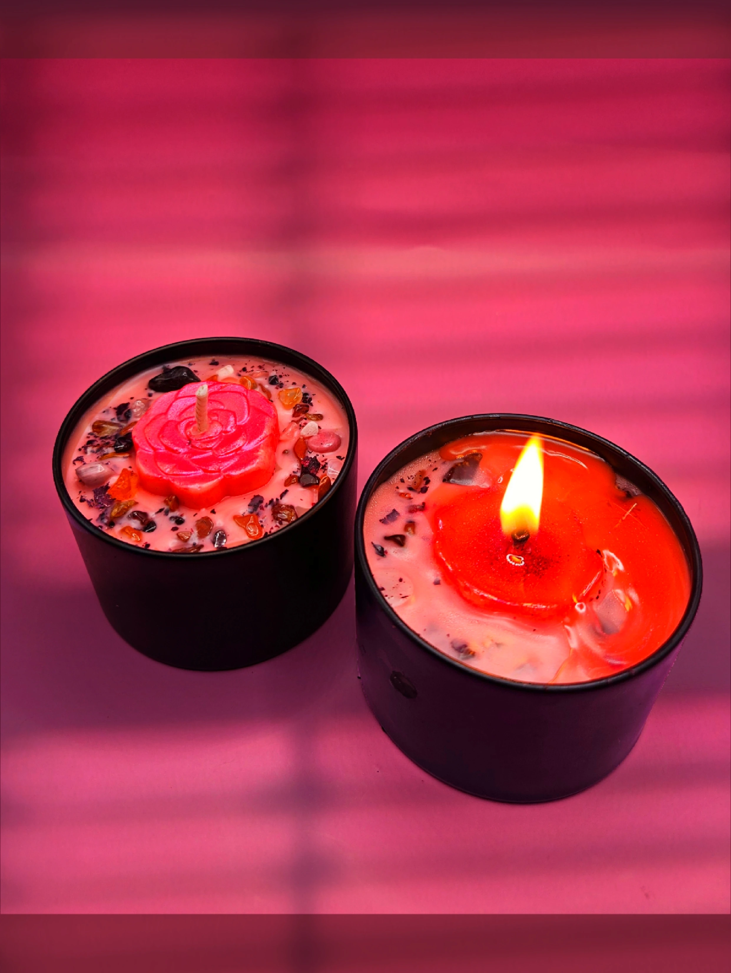 infused herb candle topside view