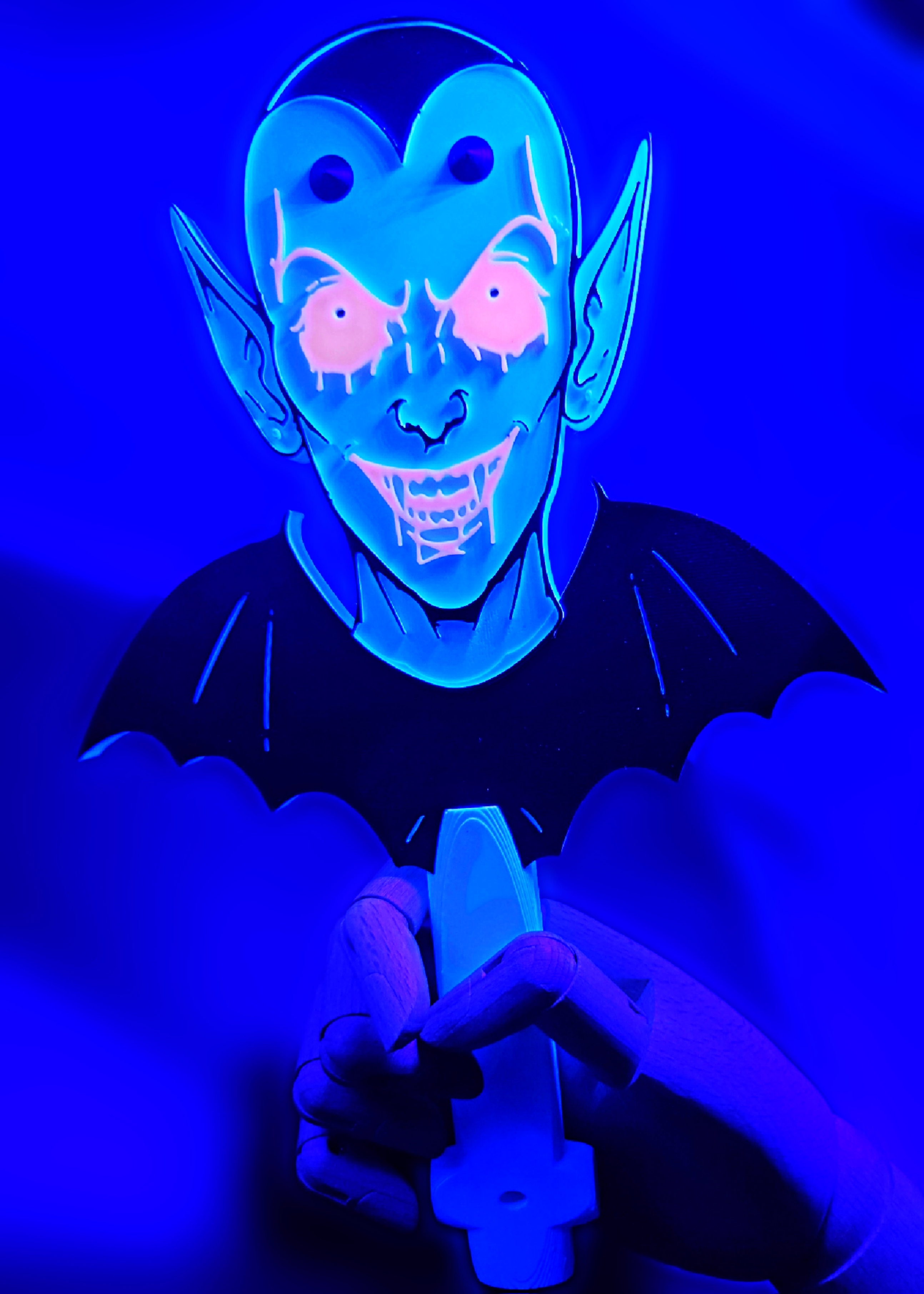 Vampire themed 3D printed impact gear in high-durability PLA